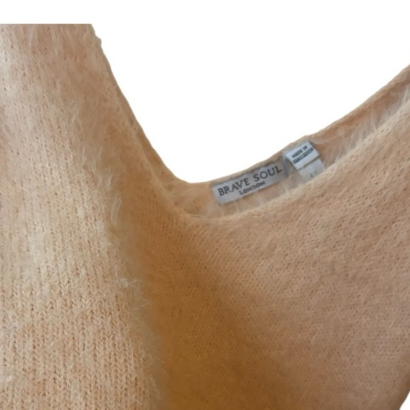 Brave Soul London sleeveless textured peachy pink crop tank top size medium - Picture 5 of 10